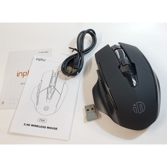 INPHIC Rechargeable 2.4G Optical Wireless Mouse Cordless Mice USB Nano Receiver - Picture 1 of 9